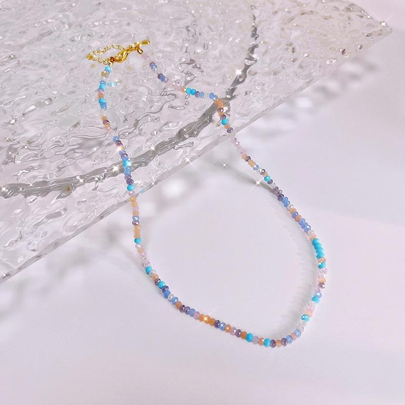 Meier Rice bead crystal beaded necklace y2k letter heart smiley face baroque pearl choker