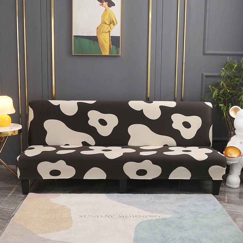Stretch Futon Cover Armless Sofa Covers Sofa Bed Covers Couch Cover Sofa Slipcover Furniture Protector With Elastic Bottom 1Pc
