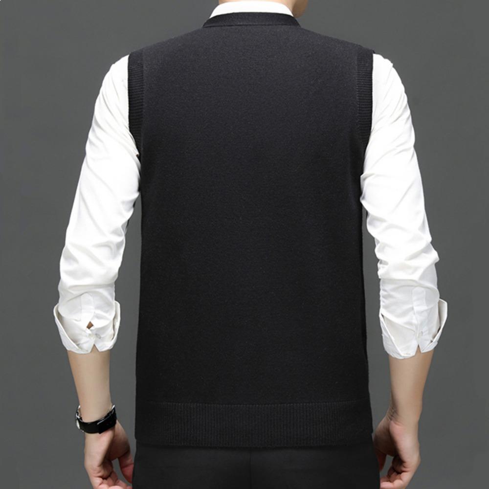 Veste fără mâneci pentru bărbați, cu un singur nasture, tricotate, vestă masculină, pulover, pulovere, rupas masculinas