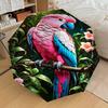 1PC Parrot, Jungle Automatic Open/Close Umbrella Compact Folding Umbrella with 8-Rib Shaft Lightweight Esign, Highquality Fabric1187A