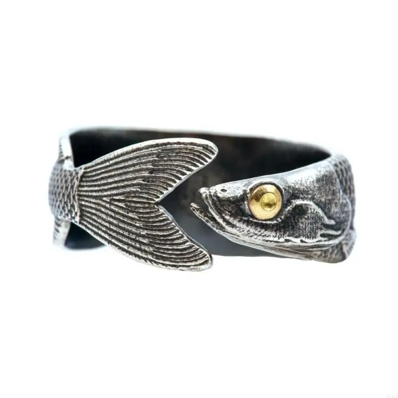 Funny Elegant Fish Shaped Adjustable Rings For Men Women Everyday Wear Or Parties Supplies Fashion Open Rings Jewelry Gifts