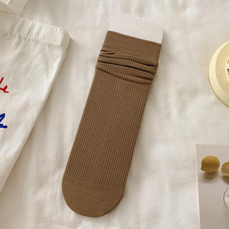 

Женские весенние новые однотонные повседневные дышащие влагоотводящие длинные носки 1 pair коричневый