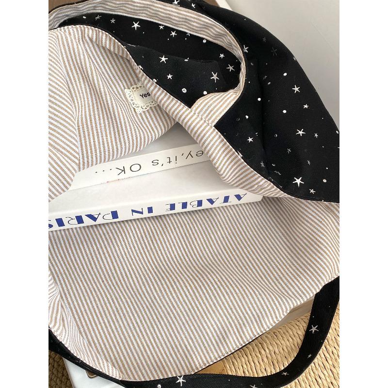 Cute Star Print Double Sided Tote Bag Large Capacity Casual Shoulder Handbag for Women KTB