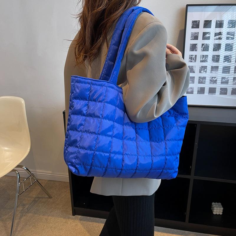 Große Kapazität Winter Schultertasche Damen Einfarbige Handtaschen Cott Lässige Shopper-Tasche Für Damen Fashi Oberer Griff Tasche bolsa