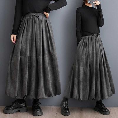 Plus Size High Waist Vintage Spring Autumn Casual Loose Long for Woman Skirts Womens Skirt