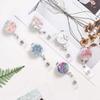 Retractable Badge Holder Reel Clip Marble Print Nurse Exhibition Card Holders Woman Doctor ID Card Chain Clips