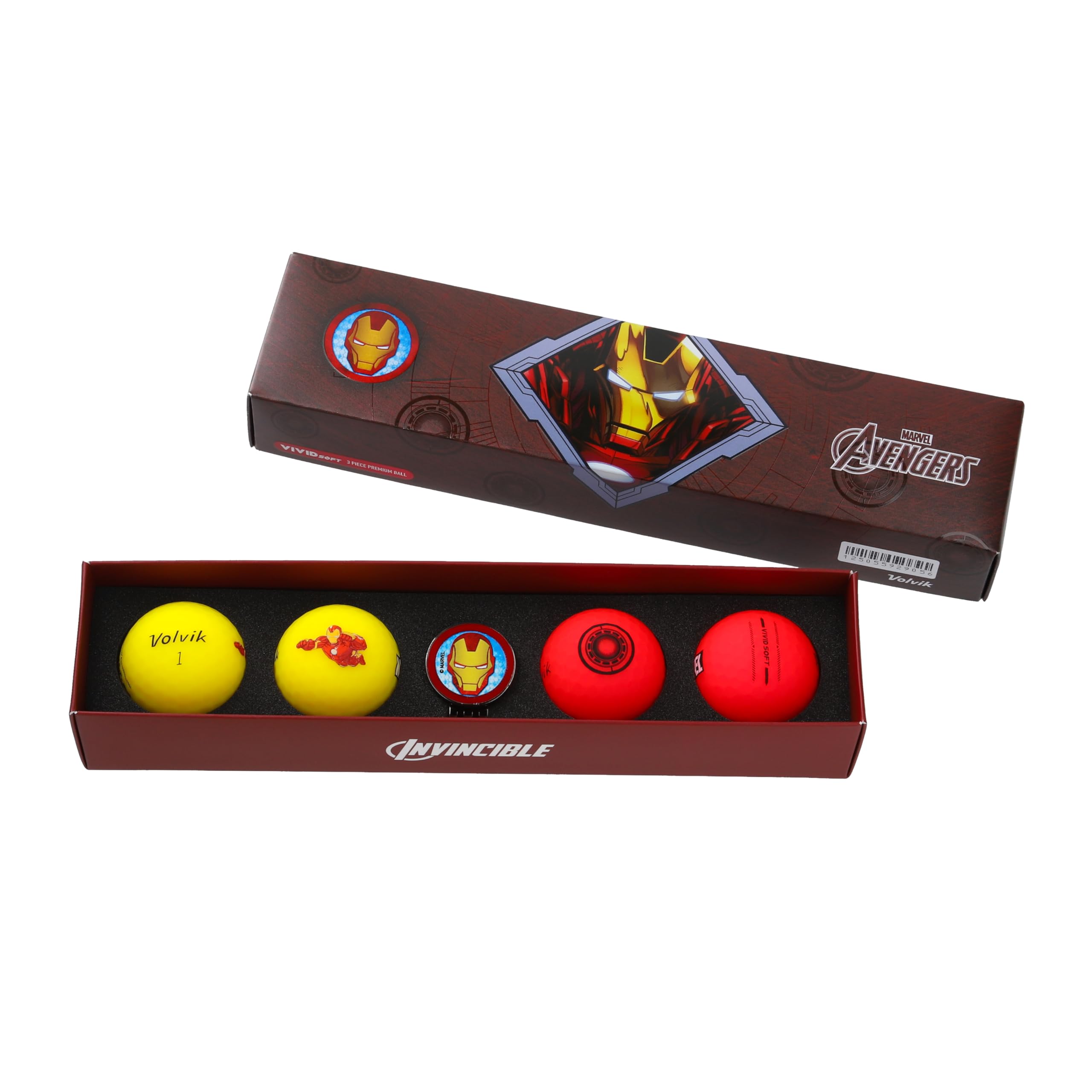 

Volvik MARVEL PACK 4.0 (IRON MAN) Golf Balls, White x Yellow, 2025 Model, 4 Balls, Marker Set, Authentic