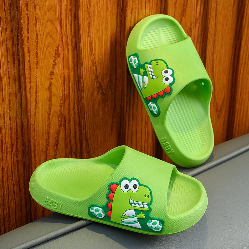 Pantoufles Dinosaure Enfants Été Antidérapantes Semelle Douce Sans Odeur Dessin Animé Claquettes Pour Garçons Filles Intérieur Extérieur Bain Plage