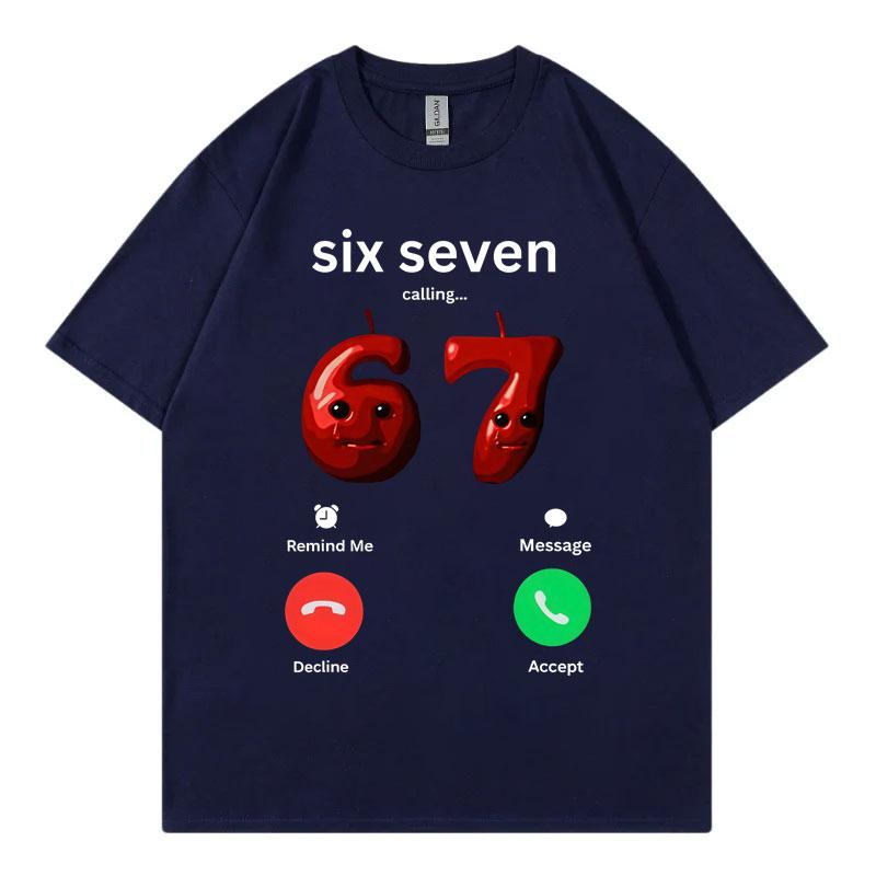 67 ruft Lustiger Meme T-Shirt für Männer Frauen Hohe Qualität Mode Oversized T-Shirts Sommer Freizeit Baumwolle Kurzarm T-Shirts