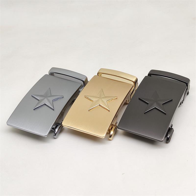 Five-Star Men's High-End Military Alloy Belt Buckle with Automatic Clasp