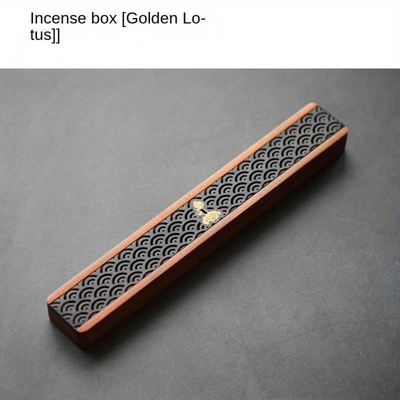 Vintage classic black home incense burner, wooden ebony inlaid incense burner, Chinese wooden hand carved incense burner box.