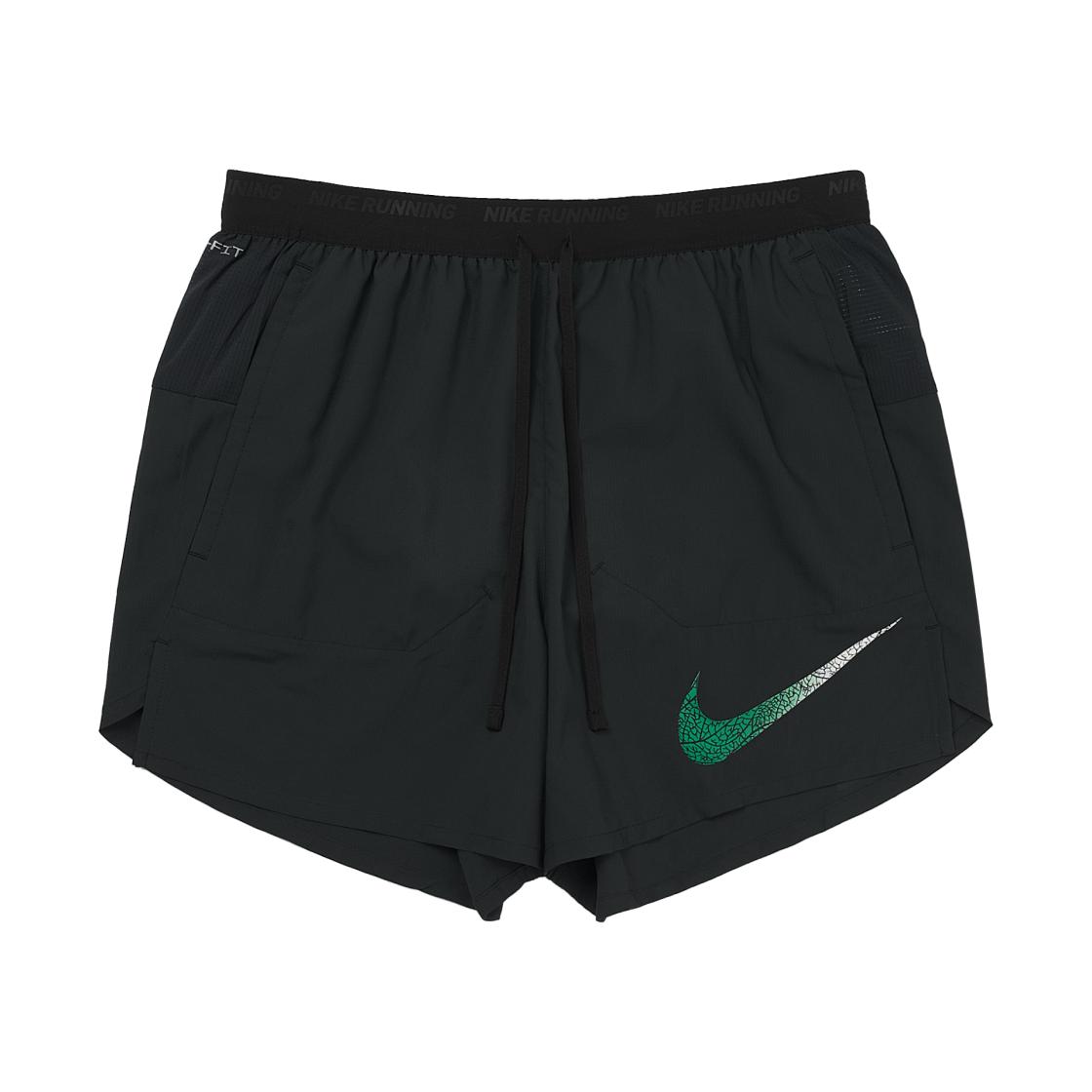 Nike Men's Black/Green Dri-Fit Stride Kipchoge Comfortable Lightweight Quick-Drying Breathable Sports Shorts Shorts Fz1077-010 Cm