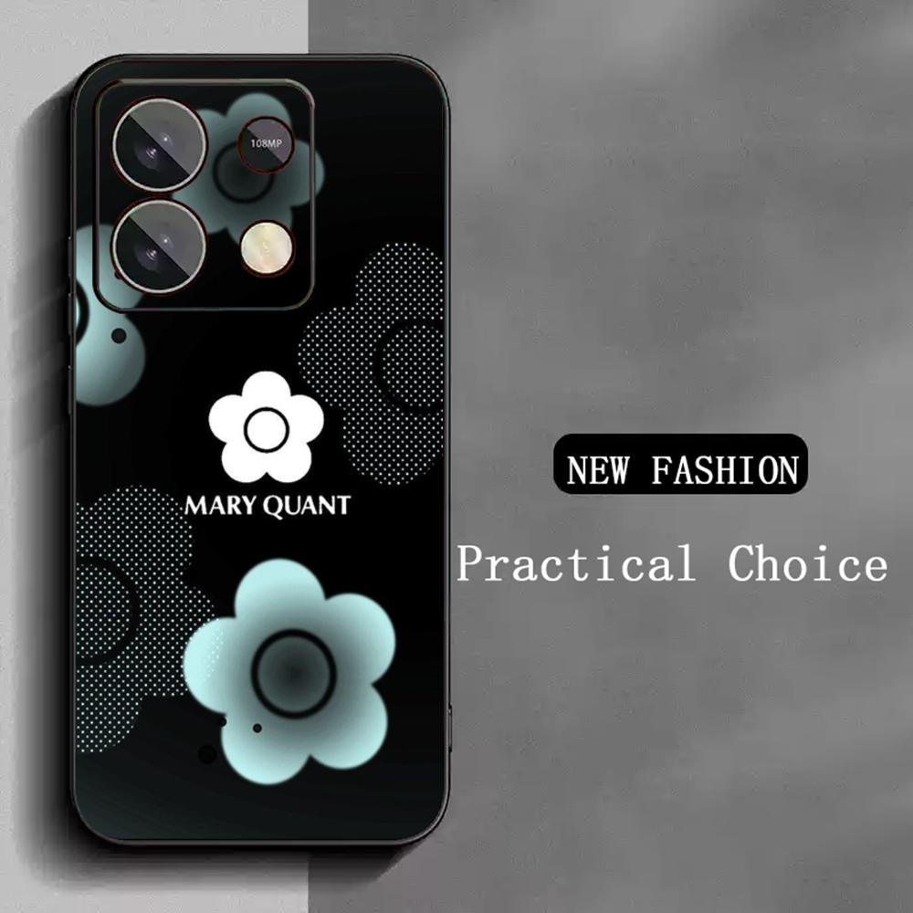 

Japan art Mary quant fashion flower Phone Case For Redmi Note 14 13 12 11 Pro Plus S 5G 14C A3 Soft Black Phone Cover Redmi Note 11 Pro 4G