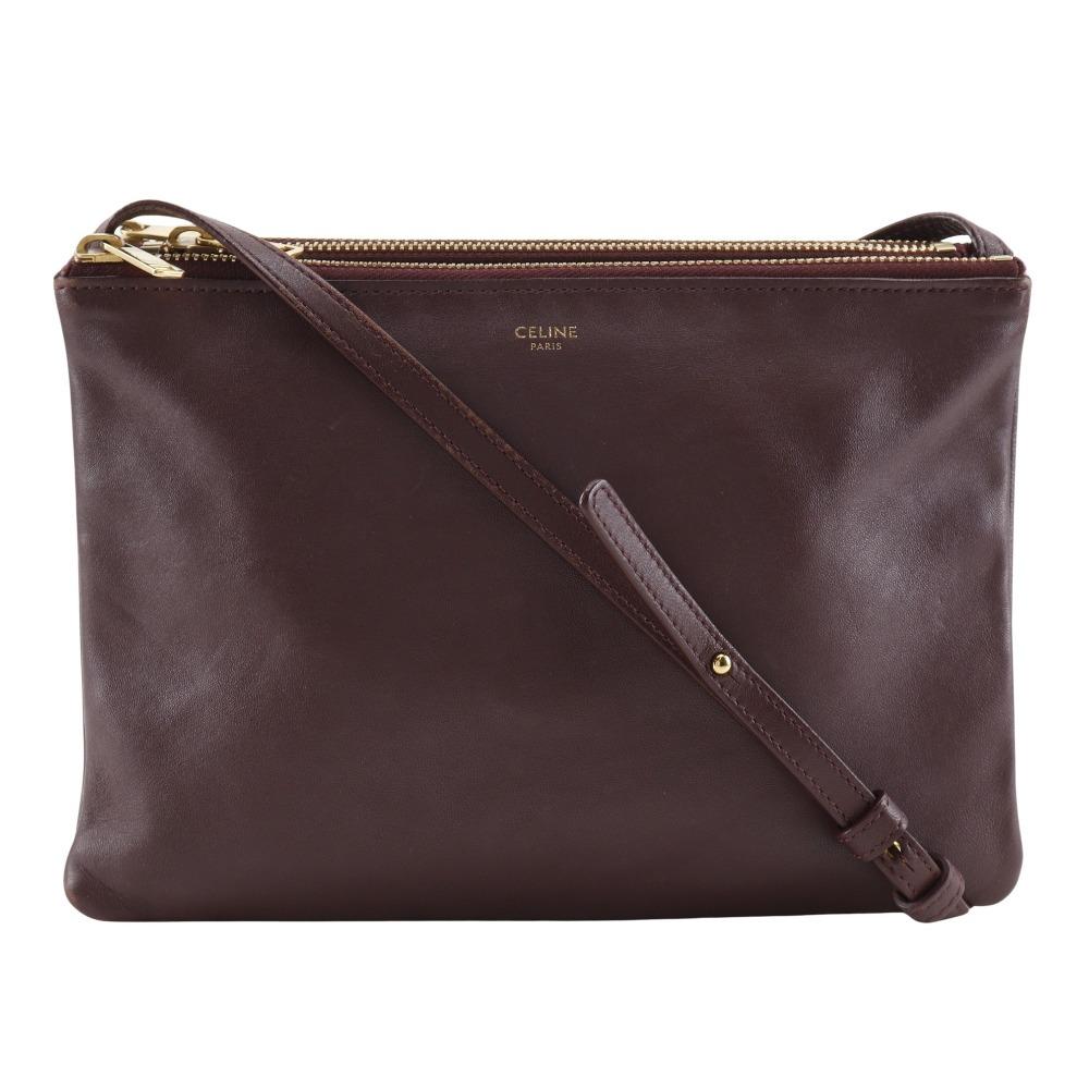 

CELINE Large trio Shoulder Bag 187613BEB.28BD Burgundy Red-purple lambskin Women Used