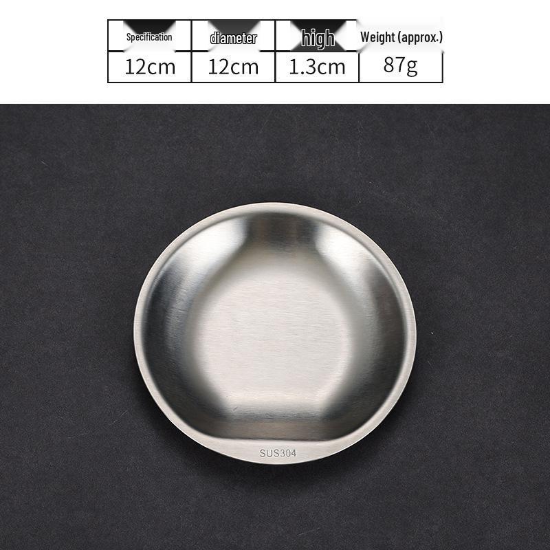 Korean Style Golden Round Plate - Shallow Plate for Snacks, Western Food, Steak, BBQ, and Desserts.