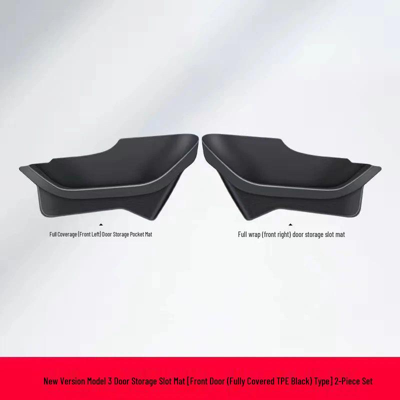 Door Slot Storage Box & Full Coverage Mat for 2025 Tesla Model 3/Y