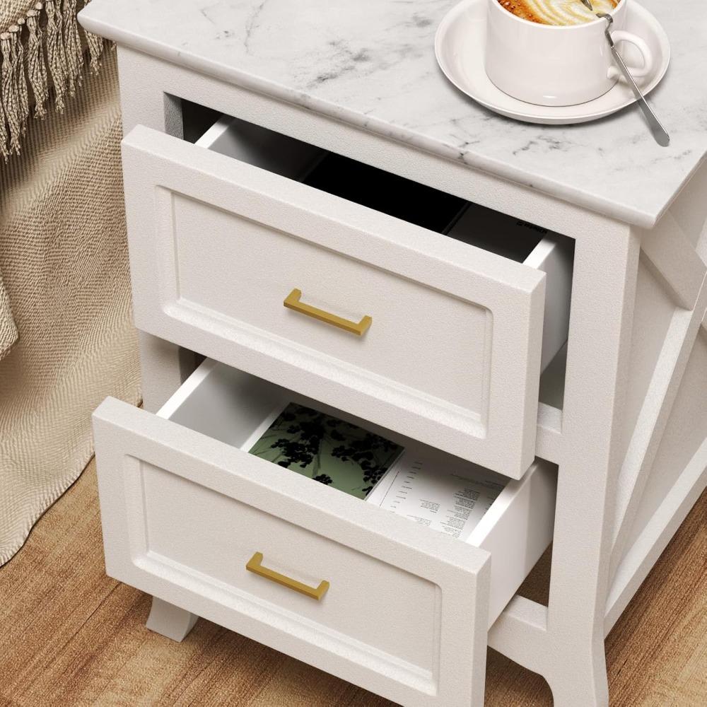 2 pcs Brushed Gold Cabinet Handles Stainless Steel Square Bar Pulls for Kitchen Bathroom Cupboard