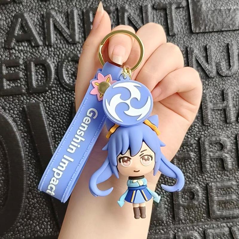 Genshin Xiao Impact Venti Qiqi Keqing Keychain Bag Pendant Cosplay Gift Xmas