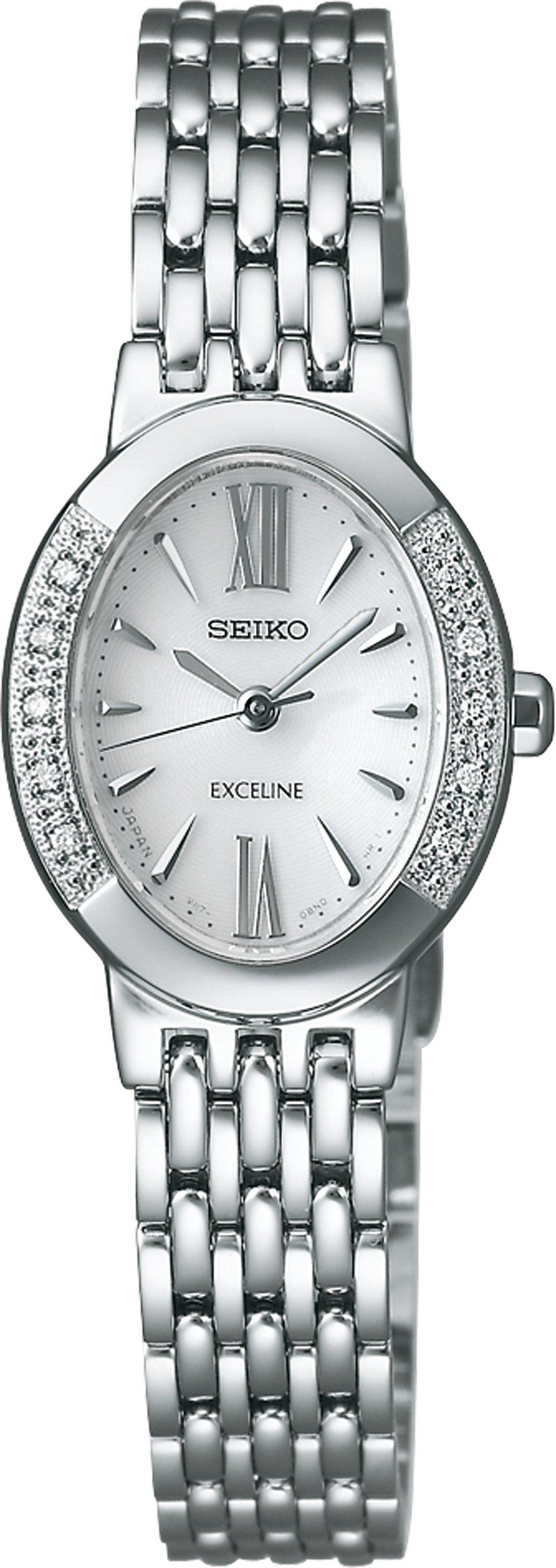 

Wristwatch Excelline Solar Super Clear Coating Curved Sapphire Glass Diamond SWCQ047 Silver [Seiko Watch] Women s
