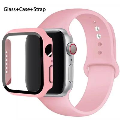 Glas+Hülle+Armband Für Apple Watch Armband 46mm 45mm 44mm 41mm 40 38mm Silikon-Uhrenarmband Armreif iWatch Serie 10 9 8 7 6 5 4 3 SE