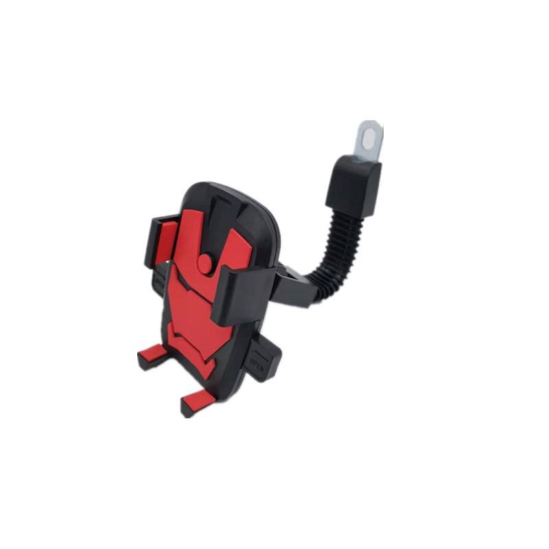

Motorcycle electric vehicle rearview mirror mobile phone holder takeaway riding rotation automatic lock navigation mobile phone holder червоний