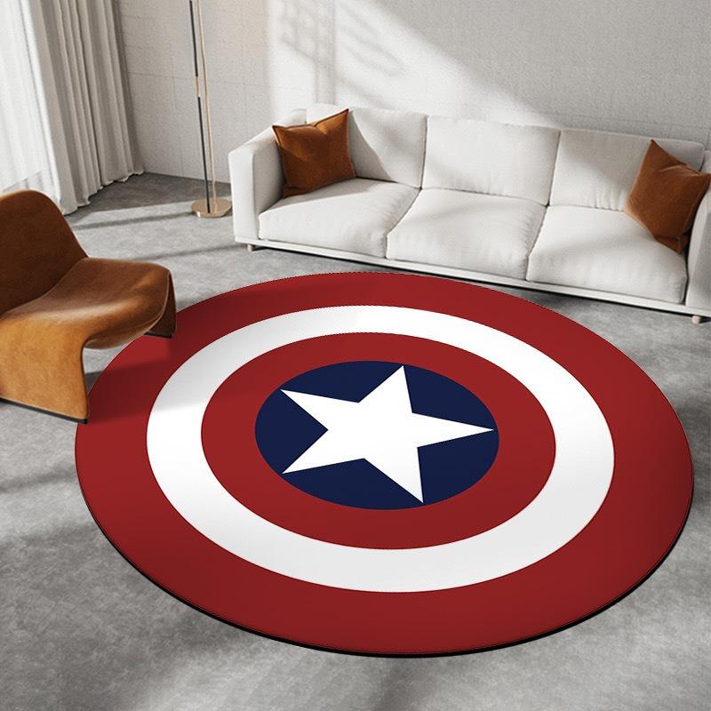  Disney Captain America Circular Mat Living Room Sofa Carpet Tea Table Bedroom Bedside Enter Door Rug Fashion Home Dcor