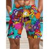 Summer Men's 3D Printed Beach Shorts Fashion Versatile Trend Breathable Casual Vacation Style