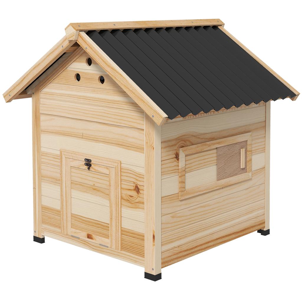 Outdoor Duck House with Ramp, Removable Bottom and Ventilation Holes, 78x90x92 cm, Wood