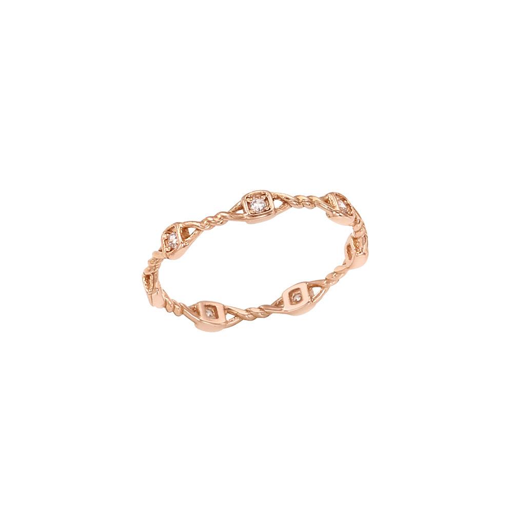 Lloyd 360-Degree Twist Cubic Pattern 14K Gold Ring Lrs20048G