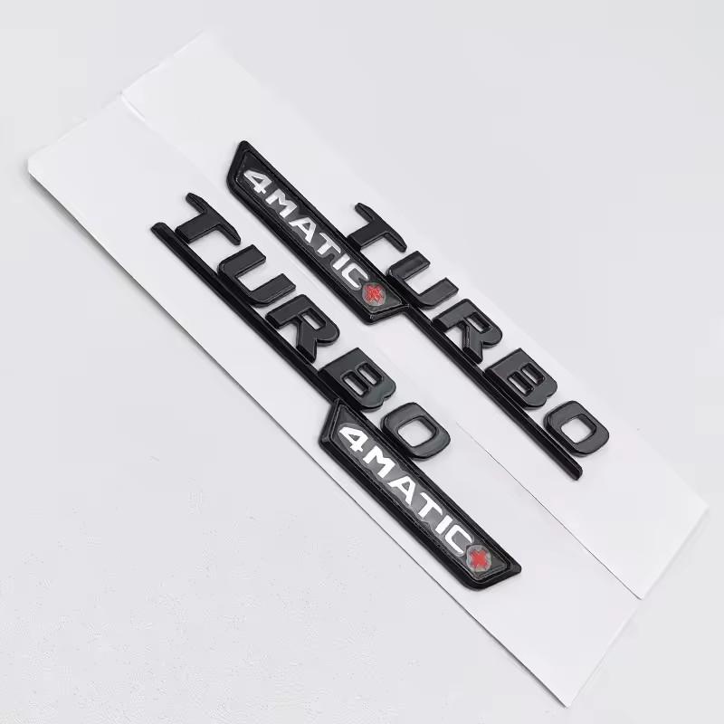 AABII1 3D ABS Black E53 Logo Letters TURBO Badge Car Rear Star Sticker Trunk AMG Emblem For Mercedes Benz AMG W212 W213 E Class