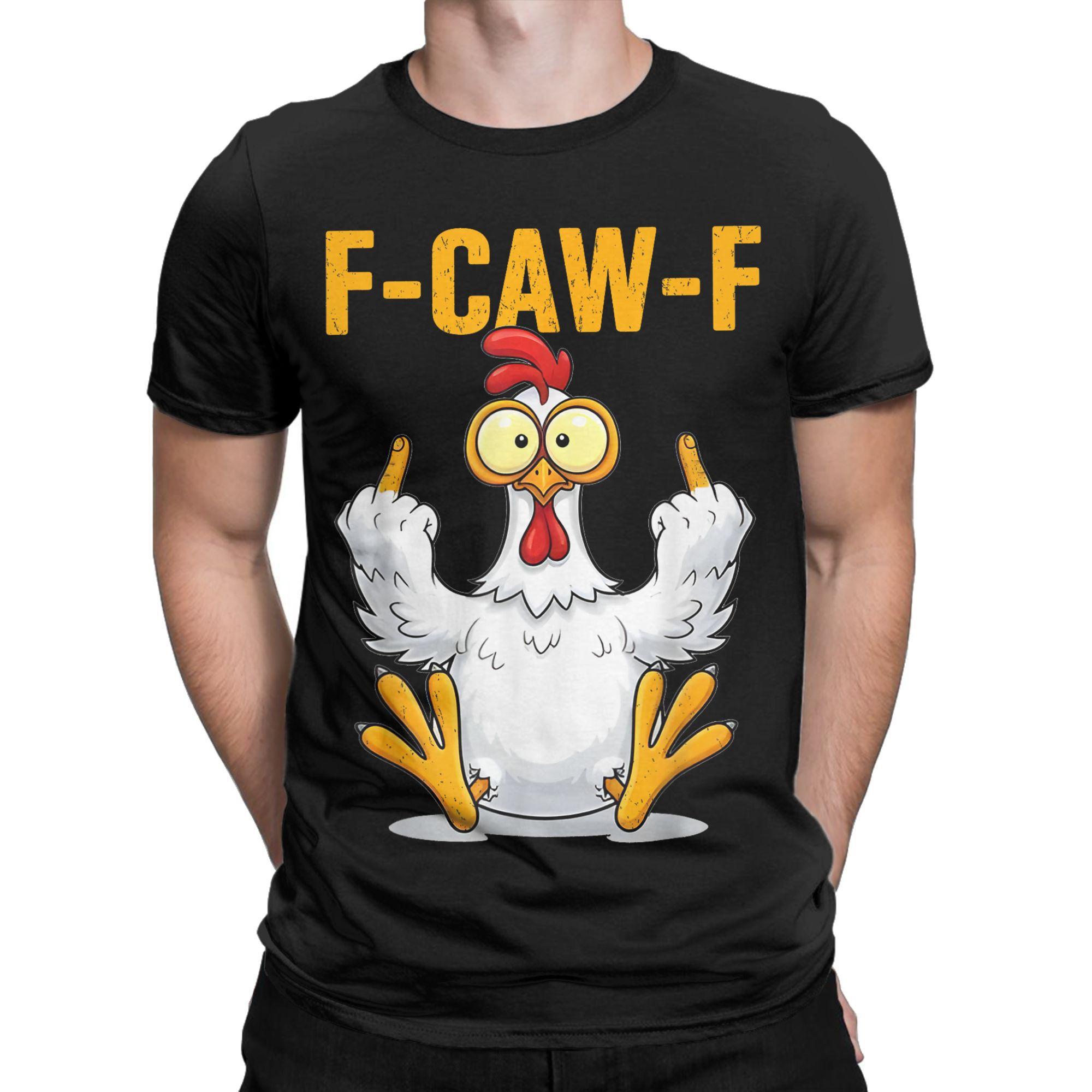 

F-Caw-F Quote Rooster Meme T Shirt for Men 100% Cotton Novelty T-Shirt O Neck Tees Short Sleeve Tops Plus Size - Men s Summe... 5XL різнокольоровий
