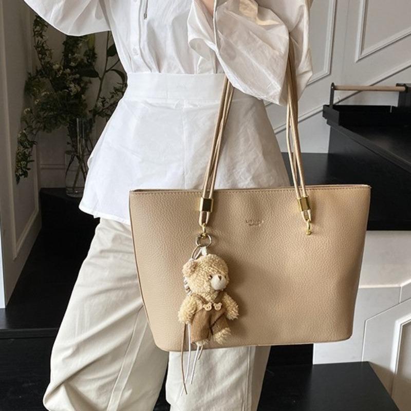 Retro simple handbag large capacity casual versatile texture tote bag niche versatile underarm shoulder bag
