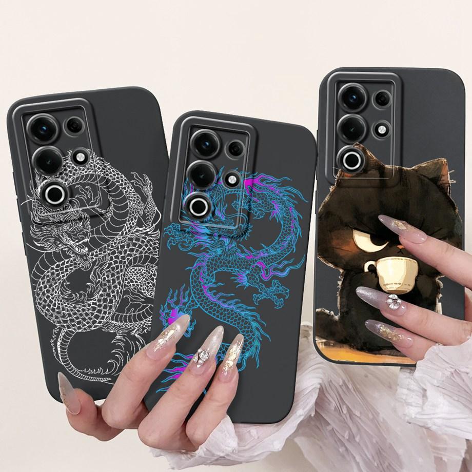 For Itel S25 Ultra S686LN Phone Case Liquid Silicone Soft Back Cover For Itel S25 S685LN Bumper Dragon Cat Flower Butterfly Capa