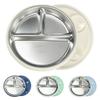 304 Stainless Steel Suction Cup Kids Plates Silicone Shell Children 3 Grids Dishes For Toddlers