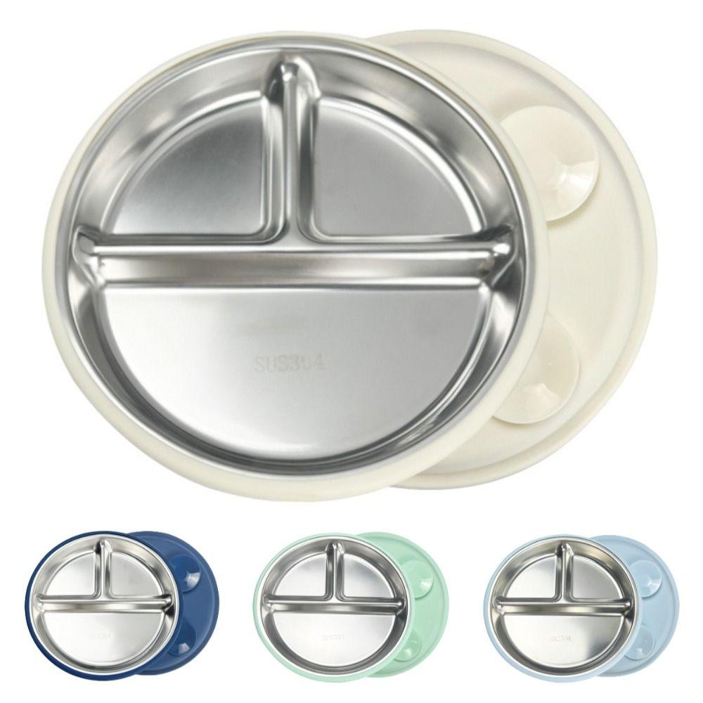Divided Design Baby Sucker Dining Plate Kids Feeding Bowls Toddle Training Tableware