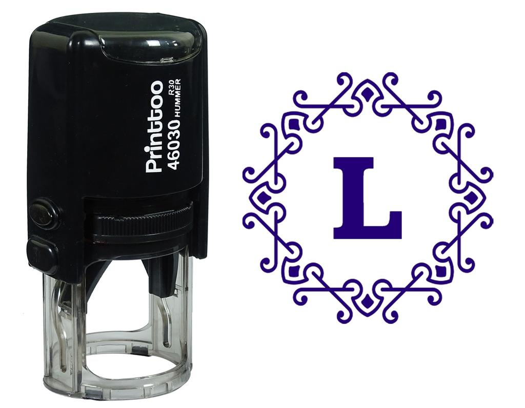 Printtoo Alphabet L Monogram Octagon Celtic Swirl Frame Self Inking Rubber Stamp Office