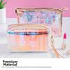 Borsa Trasparente Impermeabile in PVC per Cosmetici, Necessaire, Organizer per Trucco, Colore Laser, Cerniera, Lavabile, Beauty Case