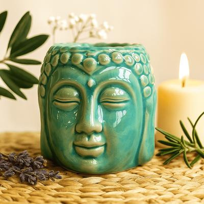 Buddha Oil Burner Wax Melt Warmer Blue