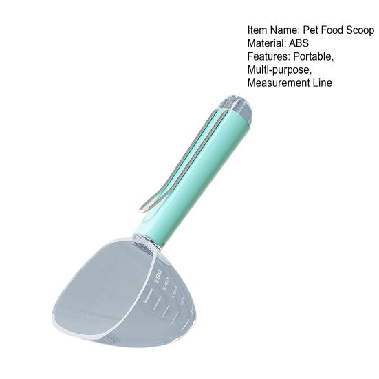 Köpek Maması Küreği Çok Amaçlı Plastik Evcil Hayvan Maması Ölçü Kabı Uzun Saplı 2'si 1 Arada Kapatma Klipsi Köpekler Kediler Kuşlar Maması için