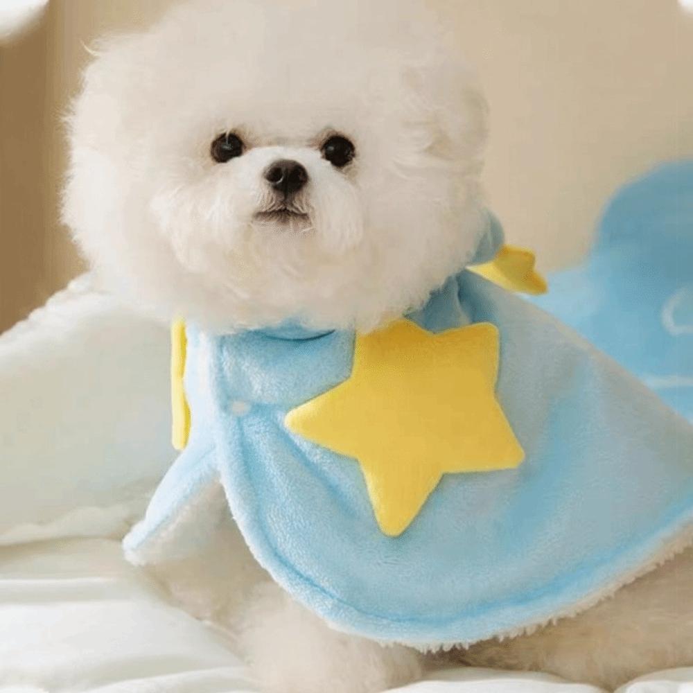 Cute Warm Dog Hooded Sleeprobe Cloak-Style Soft Dog Pajama Blanket Comfortable Thickened Puppy Nightgown Autumn Winter