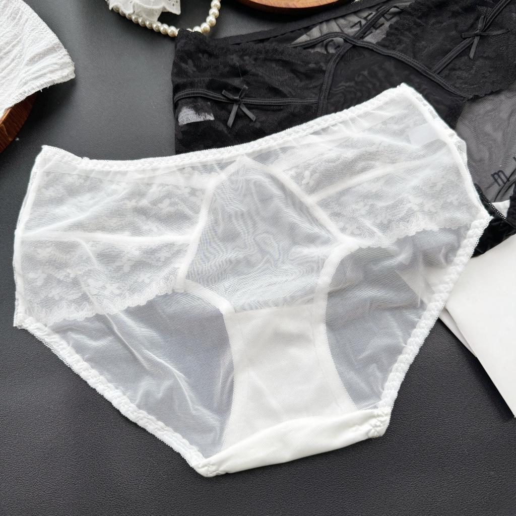 Ladies Summer Sexy Lovely Lace Mesh Gauze Medium Low Waist Briefs
