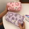 Plush Makeup Bags Soft Travel Cosmetic Storage Bag Portable Love Print Organizer Pencil Case Cute Clutch Pouch