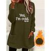 This Plush Pullover Sweater, Long Sleeve Round Neck, Suitable for Fall and Winter, with Pockets, Casual and Fashionable, Women's Clothing
