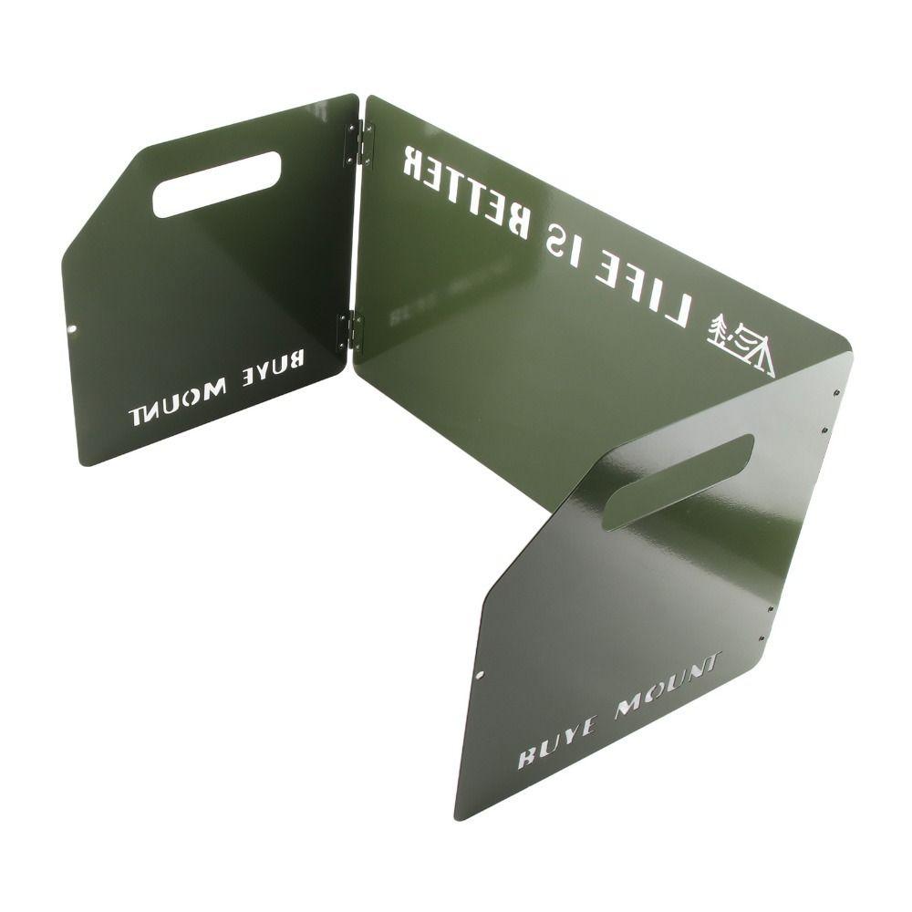 Windproof Wind Blocker Storage Bag Included Tri-Fold Gas Cover Camping Stove Windscreen Hiking