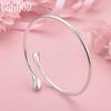 925 Sterling Silver Fashion Jewelry Adjustable Teardrop-Shaped Bangle Wedding Gift