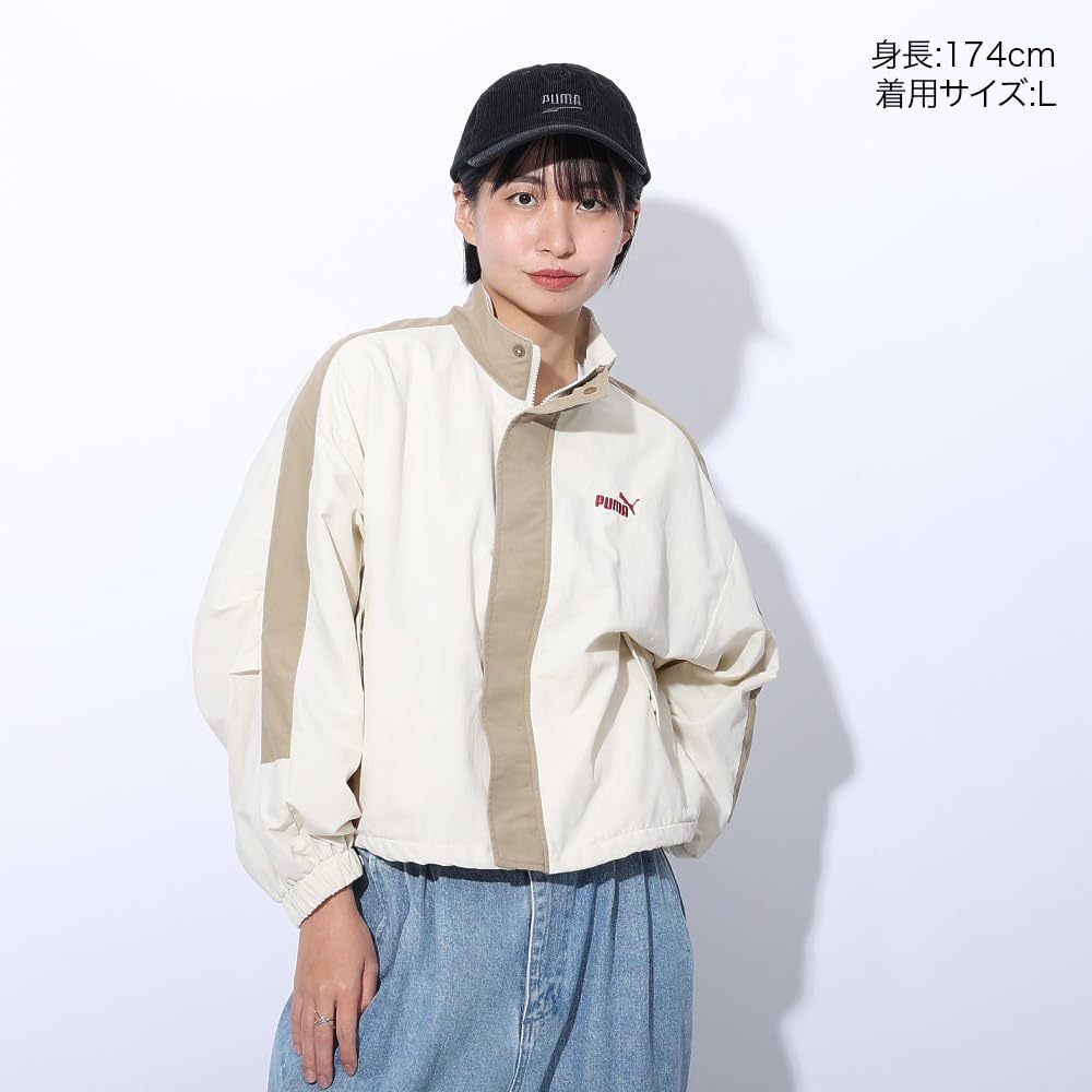 PUMA Windproof CORE HERITAGE Woven Track Jacket in Alpine Snow 2024 Color Women's One-Line (683594) (87), Fall/Winter