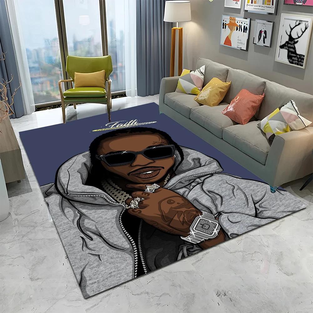 Legend Star Hip Hop Rapper Art Carpet Rug for Home Living Room Bedroom Sofa Doormat Decor,kids Play Area Rug Non-slip Floor Mat