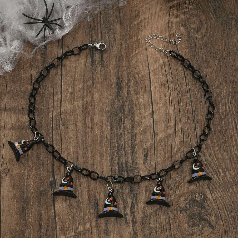 Cartoon Halloween Pumpkin Necklace Bat Halloween Jewelry Ghost Pendant Necklace  Ghost Festival