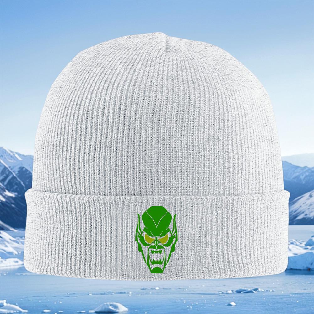 Green Goblins Spooky Face Dark Men Women Unisex Knitted Hat Beanie Pullover Cap Winter Thermal Warm Christmas Outdoor Cycling H