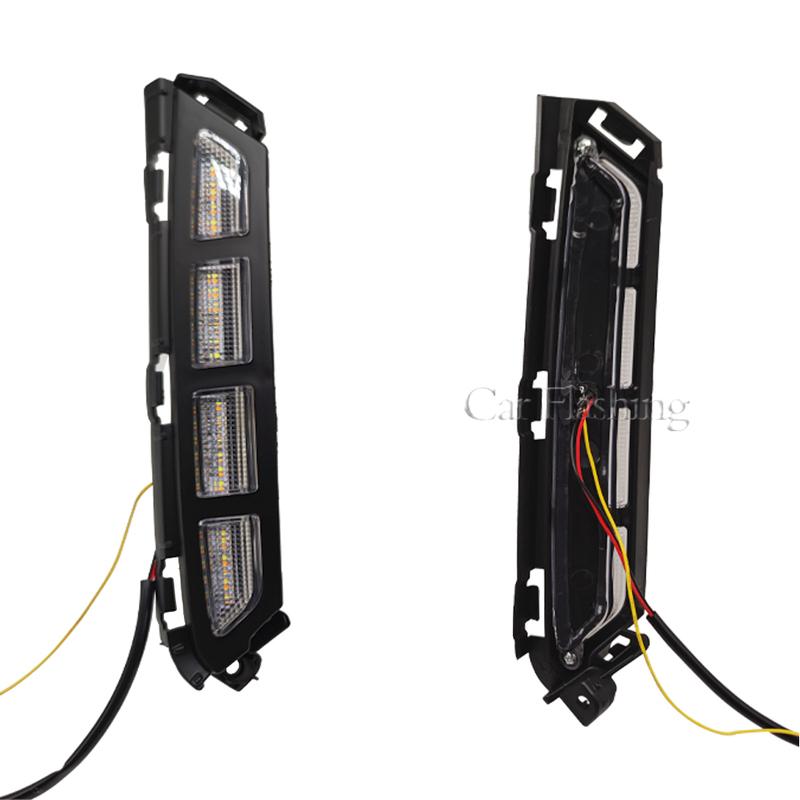 Car Led DRL For Hyundai Elantra Avante Daytime Running Light Dynamic Turn Signal Fog Lamp Accessories 12V